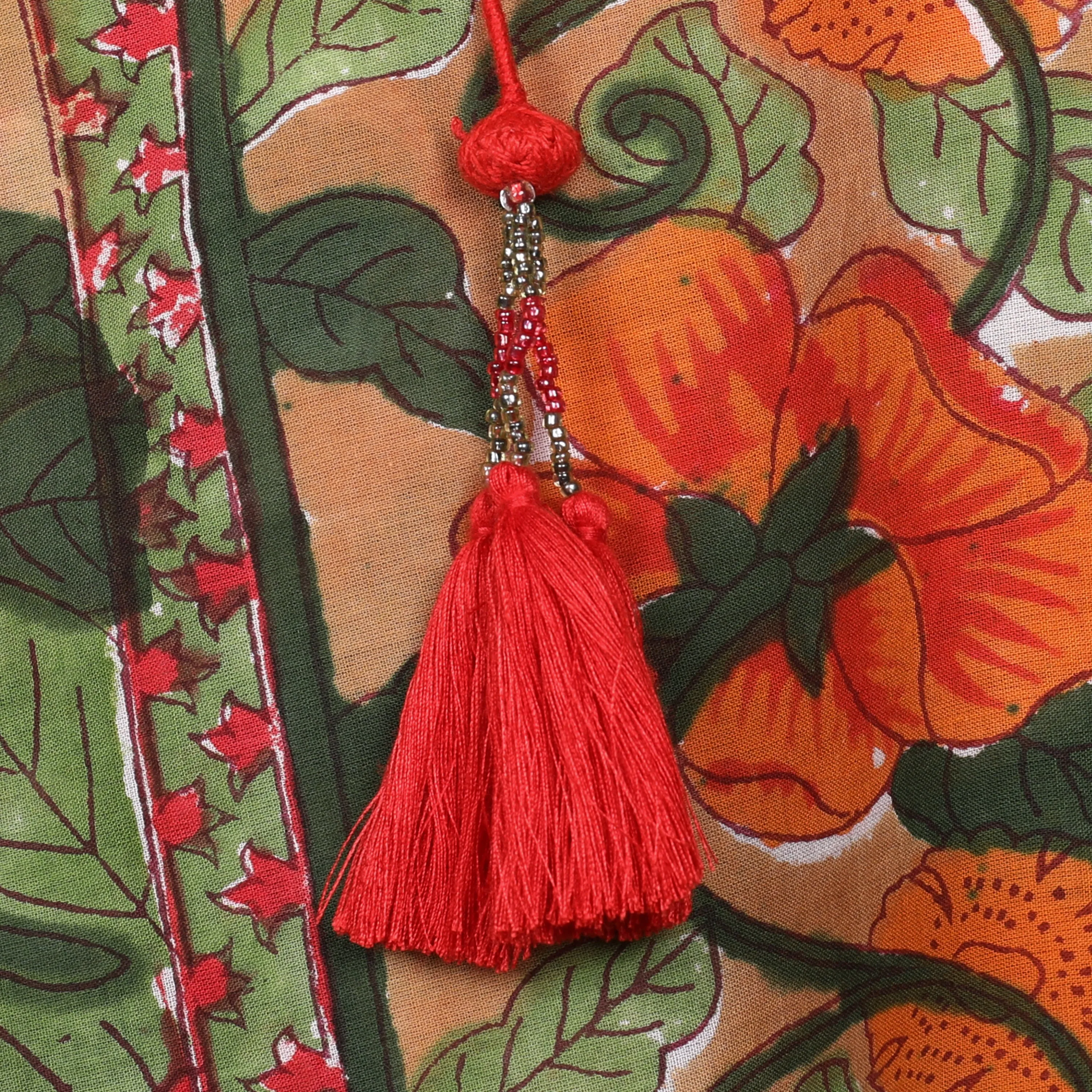 Frida Floral Short Cotton Kaftan