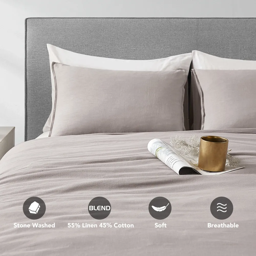 Linen Cotton Blend Duvet Cover Set