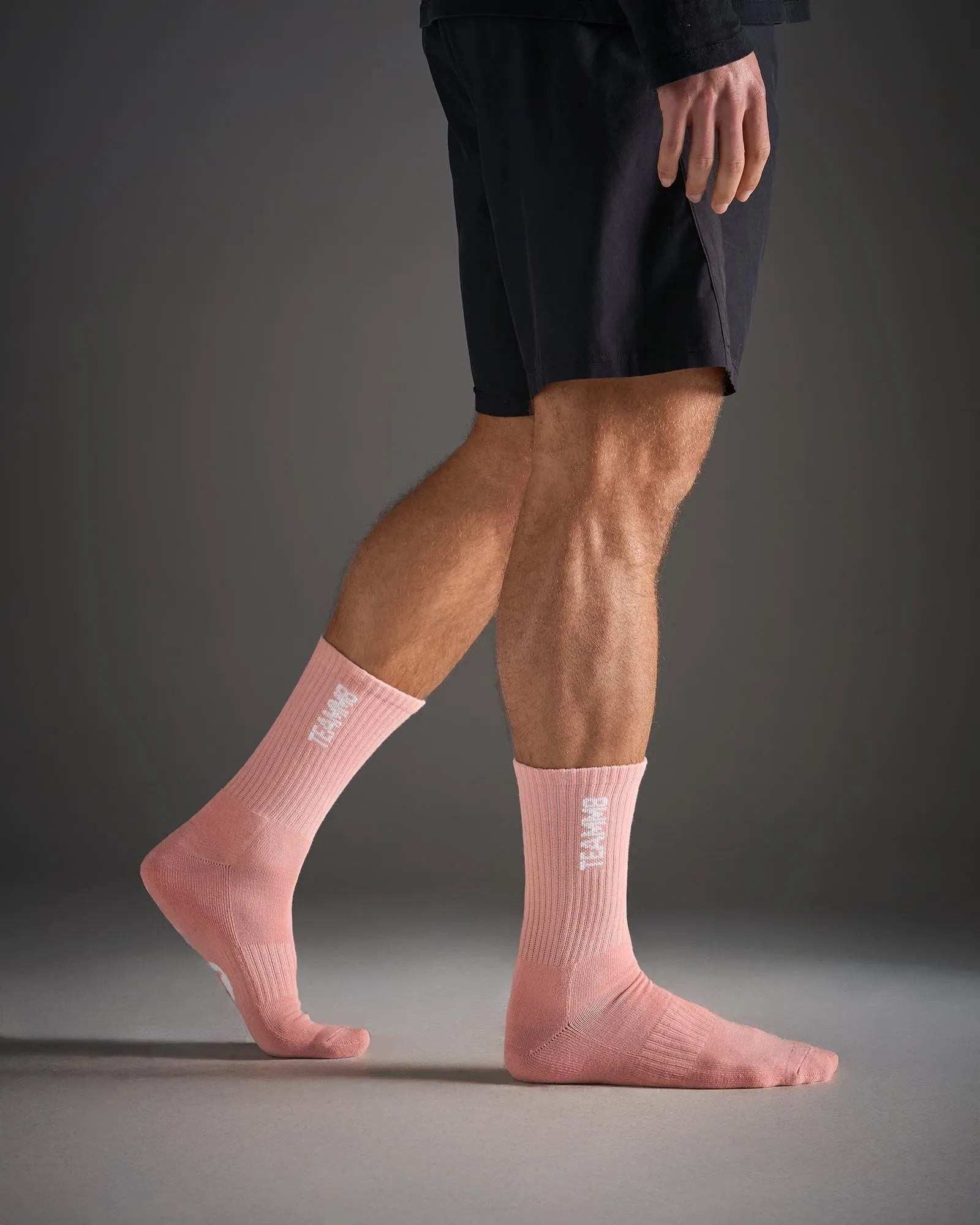 TEAMM8 Crew Socks - Pink|White