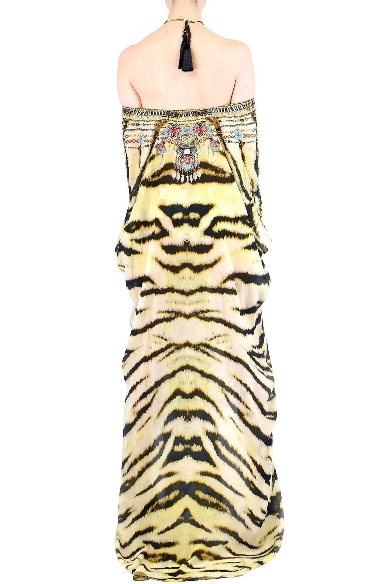 Tiger Print Long Kaftan