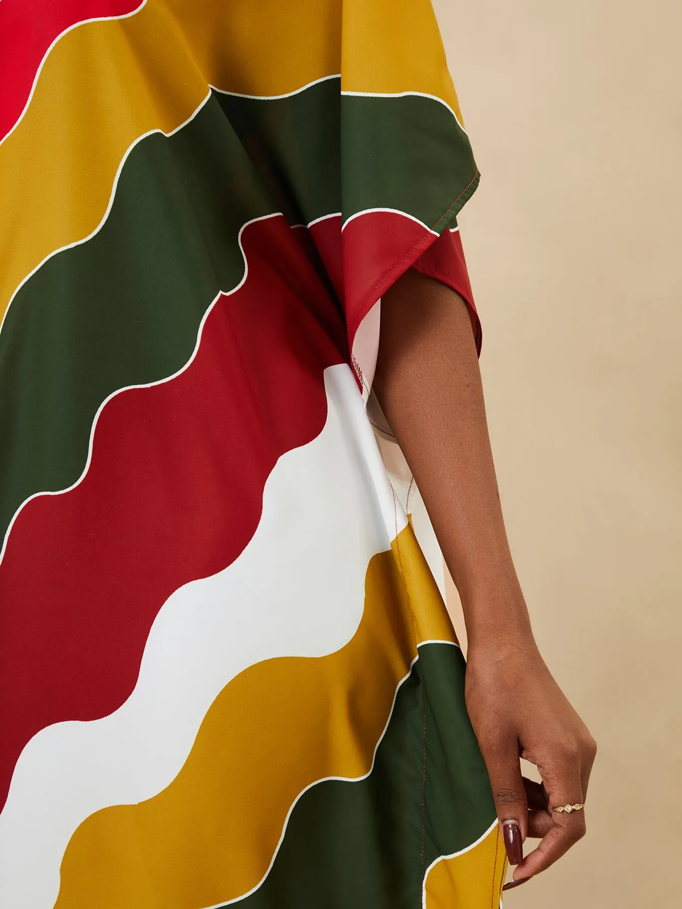 V-Neck Printed Kaftan: Swimsuit Cover Up & Lounge Dress