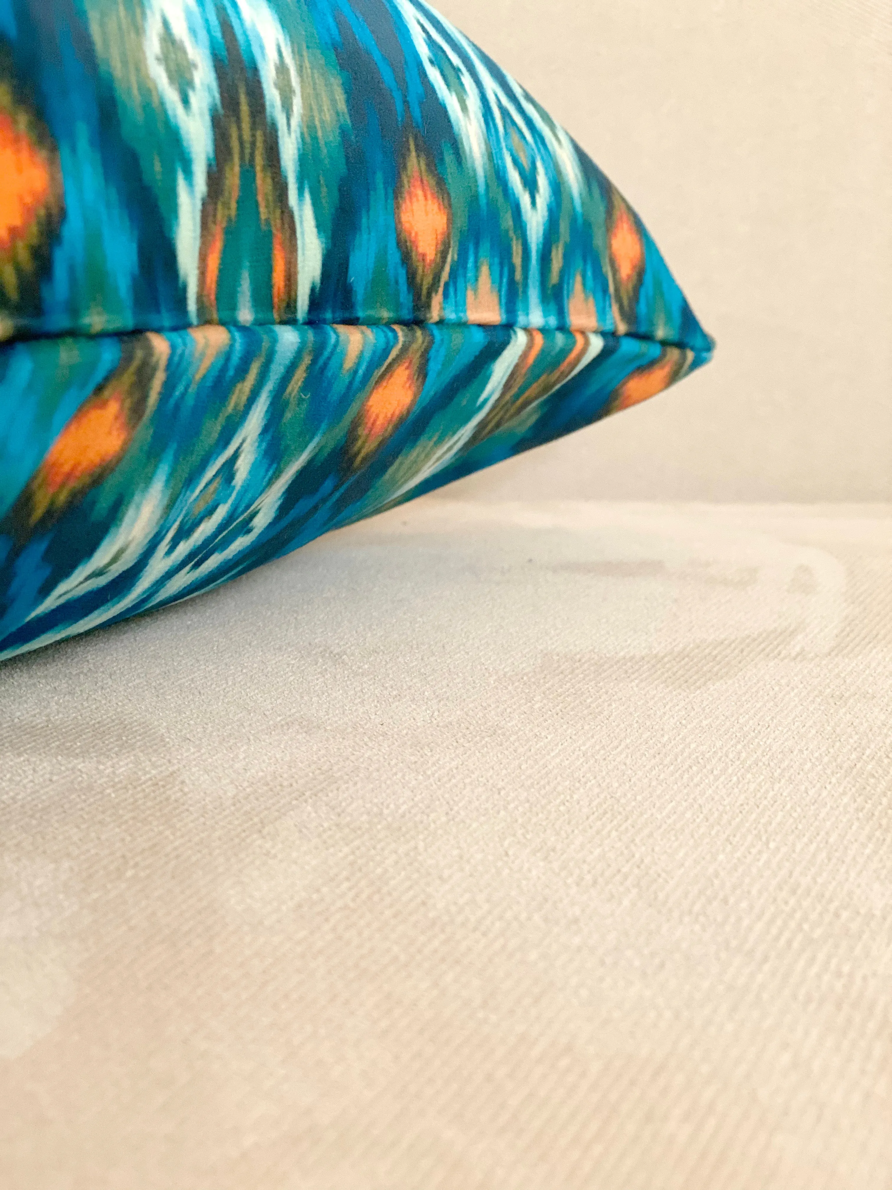 Velvet Diamond Peacock Square Pillow Cover