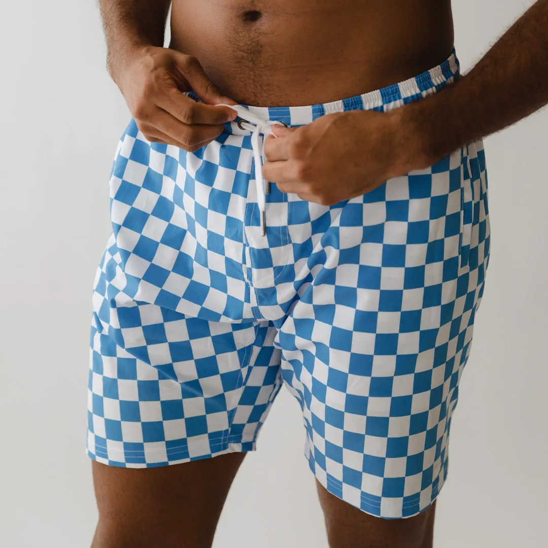 Wind and Sea Shorts, Blue Checkers