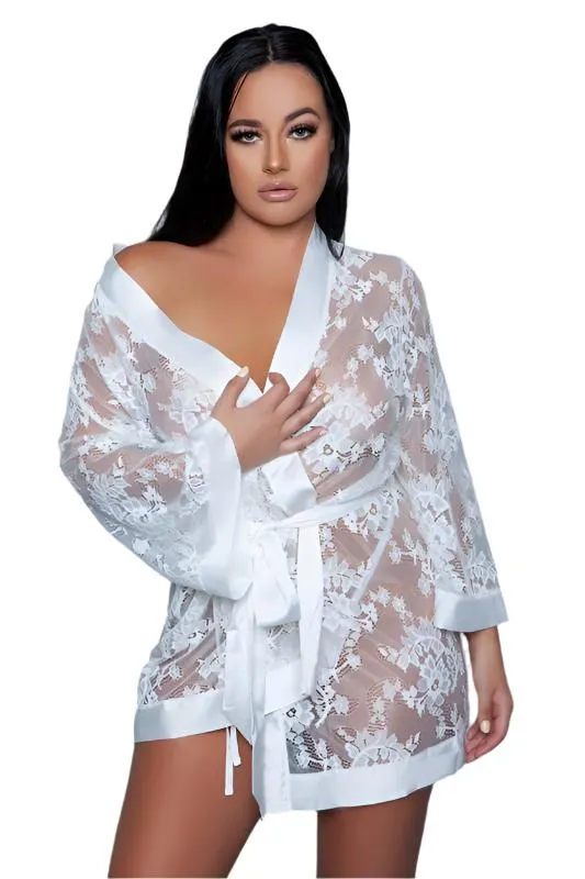 Womens Lingerie Delia Robe in White