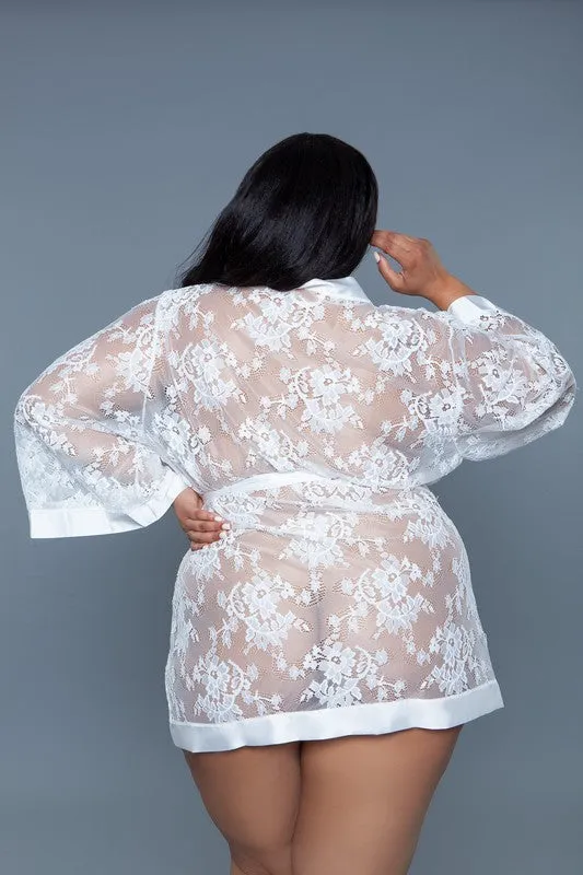 Womens Lingerie Delia Robe in White