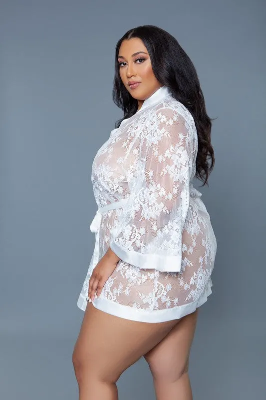 Womens Lingerie Delia Robe in White